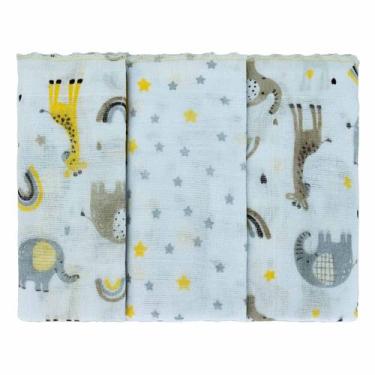 Imagem de Fralda de Pano para Bebê 68 cm x 70 cm 3 Unidades Bublim, Neutro, Gira