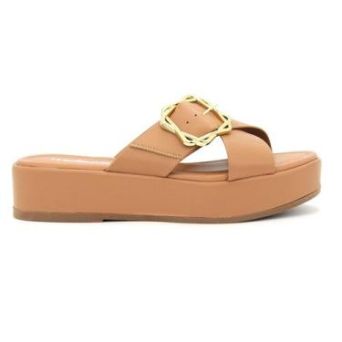 Imagem de Tamanco Feminina Moleca Original Papete Anabela Flat 101, 36, Nude