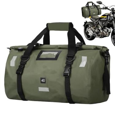 Imagem de Bolsa de viagem para motocicleta, mochila de ferramentas à prova d'água – Bolsa refletiva para porta-malas de motocicleta com alça de ombro ajustável | para carga e bicicleta