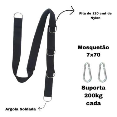 Imagem de Alça Cinto De Segurança Para Cadillac - Pilates C/ Mosquetão - XD Fitn