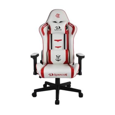 Imagem de Cadeira Gamer Redragon Flamengo Glory Branco e Vermelho Até 135 Kg FL807-W