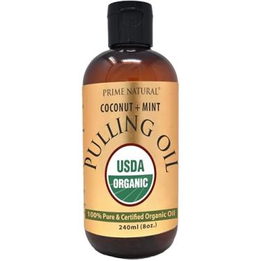 Imagem de PRIME NATURAL Extração de óleo com coco orgânico e óleo de hortelã-pimenta orgânico 236 ml | Cocomint | Cuidados bucais naturais e clareamento dental | Enxaguante bucal sem álcool refresca o hálito