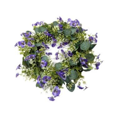 Imagem de predolo Guirlandas de flores artificiais para porta de entrada, guirlanda versátil para uso interno e externo, guirlandas de primavera, flores artificiais de, Coroa de Orquídeas Roxas