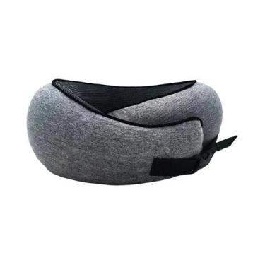Imagem de Almofada Cervical De Espuma Memória Tipo U Portátil Para Viagem E Camp