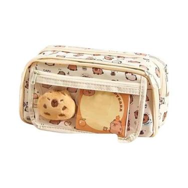 Imagem de Conjunto De Estojo De Lápis De 4 Peças Com Design De Capivara, Grande 