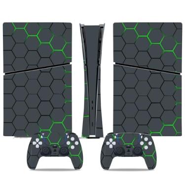 Imagem de Skin Wrap Compatible with PS5 Slim Digital, Vinyl Decal Protective Game Sticker Cover for Wireless Console & Controller (Grey Design)