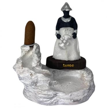 Imagem de Incensário Cascata Orixá Xangô em Resina 12 cm-Escolha a Cor