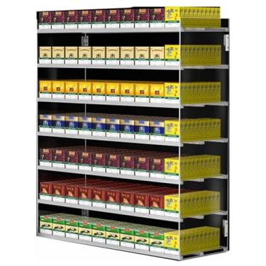 Imagem de Rack de exibição de cigarros - Organizador de bancada tamanho 44 para lojas de varejo, bares e supermercados - Estojo versátil para exibição de charutos, doces e tabaco