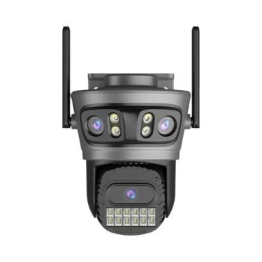 Imagem de Câmera IP Externa Sem Fio 6K 12MP Com Detecção Humana Por IA, 3 Lentes