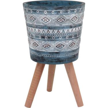 Imagem de Cachepô Resina 54x32x32cm Cinza Vaso Decorativo Enfeite Casa Planta