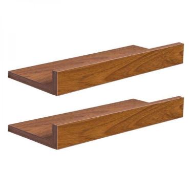 Imagem de Kit 2 Prateleiras Porta Quadros 50 X 15cm Freijó