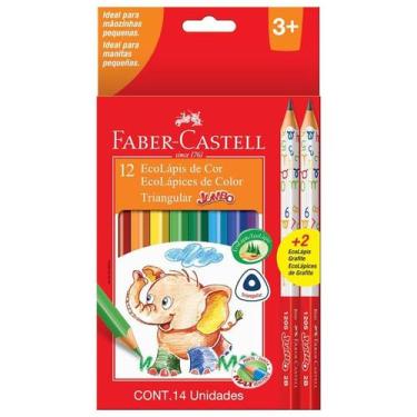 Imagem de Lápis de Cor Faber Castell Ecolápis Jumbo Triangular 12 cores