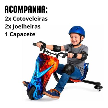 Imagem de Triciclo Elétrico Com Led 3 Rodas Street Drift 150w gelo e fogo 