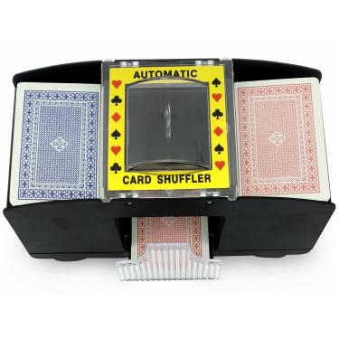 Imagem de Embaralhador Misturador De Cartas Automático para 2 Baralhos Poker Truco Buraco