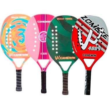 Imagem de Raquete Para Beach Tennis Profissional Em Fibra Carbono Com Capa Prote
