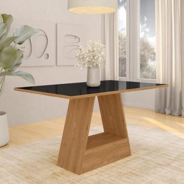 Imagem de Mesa De Jantar Retangular 1,36m Nápoles Cinamomo/preto - M.a - A Móvei