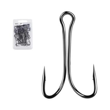 Imagem de 30 Peças De Anzóis De Pesca De Aço Carbono Com Barbatana Dupla E Tipo 