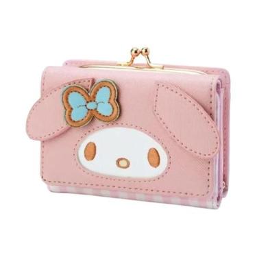 Imagem de Carteira De Couro PU Kawaii Hello Kitty Melody, Bolsa De Moedas Dobráv
