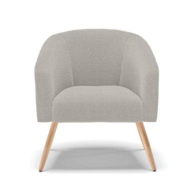 Imagem de Poltrona Decorativa Pé Palito Natural Stella Bouclê Cinza D03 - D'ross