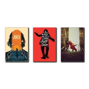 Imagem de Kit 3 Placas Decorativas Joker Mdf