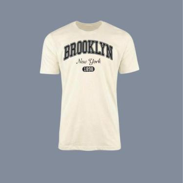 Imagem de Camiseta Lisa Estampada Brooklyn 100 Camisa Algodão 30.1 Básica Branco