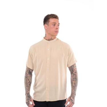 Imagem de Camisa social gola padre de linho - Mitchelgutto, Bege, G