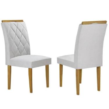 Imagem de Kit 2 Cadeiras Paris em Linho Estofadas Cel Móveis Cor Prata, Prata