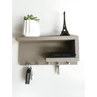 Imagem de Porta chaves em MDF Organizador Decoração para casa Cor:Cinza - oem, C