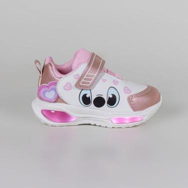 Imagem de Tênis Infantil Mini Pé Com Led Mp2538st Branco, Branco, Rosa bb, 01, 3