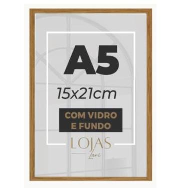 Imagem de Kit 3 Molduras A5 15x21cm Com Vidro Fotografia Poster Imagem - Marrom 