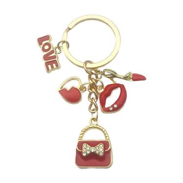 Imagem de Chaveiro e chaveiro Charm Red Lips Love para mulheres e meninas