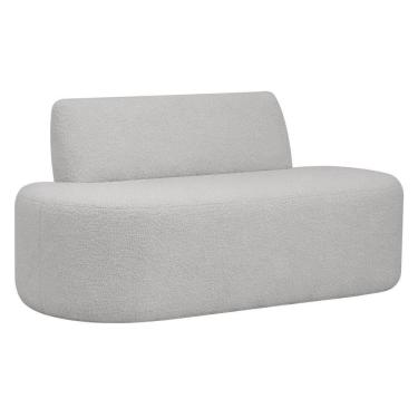 Imagem de Sofá Reto 02 Lugares 150cm Mônaco Bouclé Cinza Claro - Nexta Casa