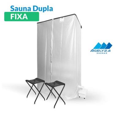 Imagem de Sauna Residencial Dupla Fixa com Vaporizador Bivolt - Agelyza Saunas, 