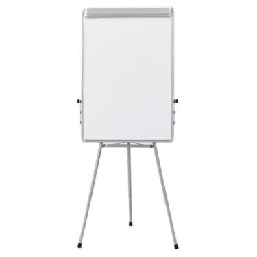 Imagem de Cavalete Flip Chart Tripé Magnético 90x60 Quadro Branco e Porta Bloco 
