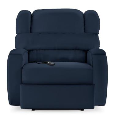 Imagem de Poltrona Do Papai Reclinável Manchester Controle Elétrico Couro Sintético Azul Encantum