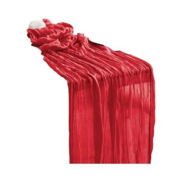 Imagem de Caminho De Mesa Boho Em Gaze De Algodão 40x270cm Rústico Transparente 