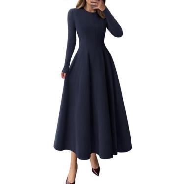 Imagem de Vestido PRETTYGARDEN 2025 Midi A-Line de Manga Longa Flowy XXL