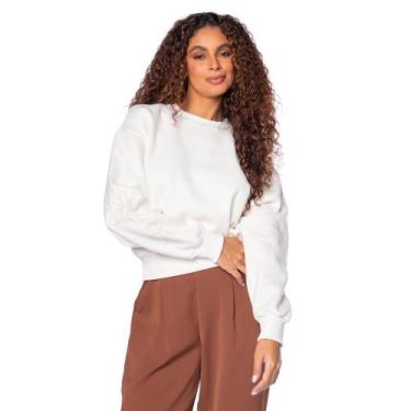 Imagem de Moletom Feminino Endless Flores nas Mangas Off White, Off white, M