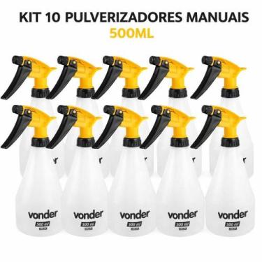 Imagem de Kit 5 Pulverizador Manual Vonder 500ml Borrifador Pequeno Branco, 10 U