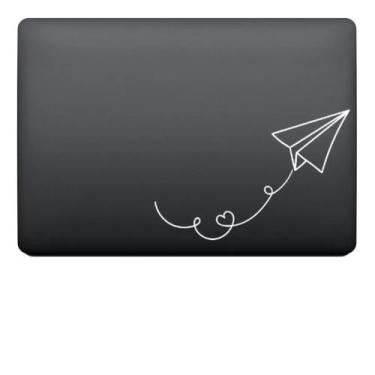 Imagem de Adesivo Tablet Notebook Pc Avião De Papel Voando Coração - mrc