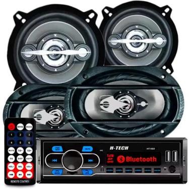 Imagem de Kit Falante 6x9 + 5 Pol + Rádio Bluetooth Carro Mp3 Usb 310w - Le Son