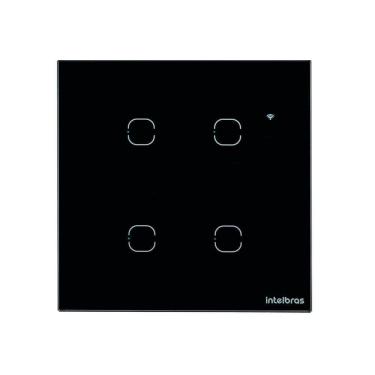 Imagem de Interruptor Wi-Fi Touch EWS 1004 com 4 Teclas e Controle por Aplicativo Izy Preto Intelbras