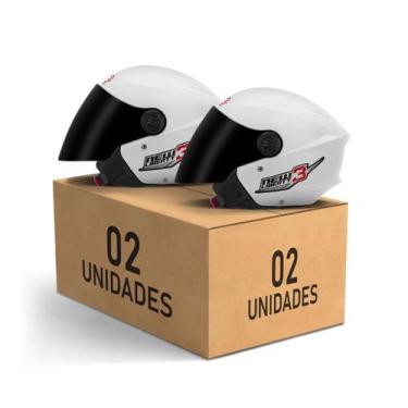 Imagem de Kit 2 Capacetes New Liberty 3 Aberto Viseira Fumê Pro Tork Masculino F