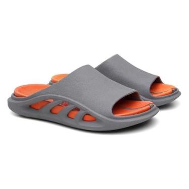 Imagem de Chinelo Slide Masculino Ferrara Casual Micro Expandido Leve, 41, Cinza