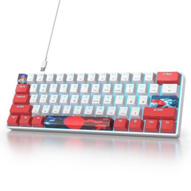 Imagem de Teclado Mecânico Gamer com Fio Ussixchare 61 Teclas Switch Vermelho