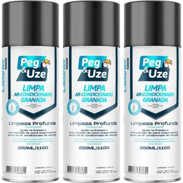 Imagem de Kit 3 Limpa Ar Condicionado Cheiro Carro Novo Automativo Granada 250ml