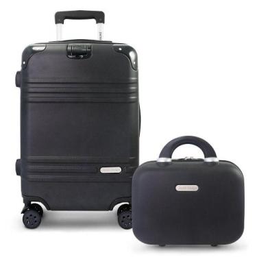Imagem de Kit Mala De Bordo E Frasqueira Elite Preta - Jacki Design