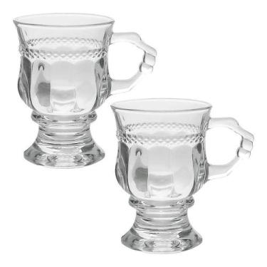 Imagem de Jogo 2 Caneca De Café 117ml Hanover Vidro Cristalino Transparente Xíca