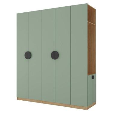 Imagem de Conjunto Modulado Infantil 3 Peças 6 Portas, Cabideiros, Nichos, 2 Gav