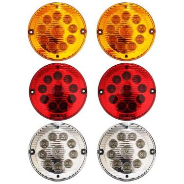 Imagem de KIT 6 Lanterna Traseira Ônibus Caminhão 155mm 10 LED 12V - Prime